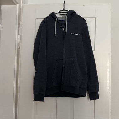 navy camption zip-up with logo