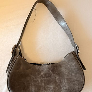 Grey Crescent Shoulder Bag