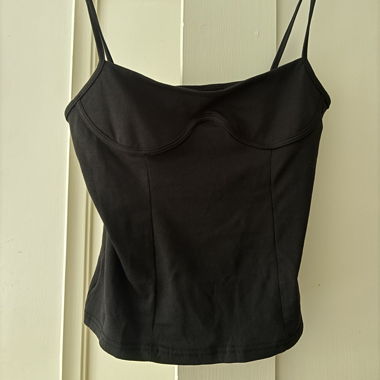Black spaghetti-strap top