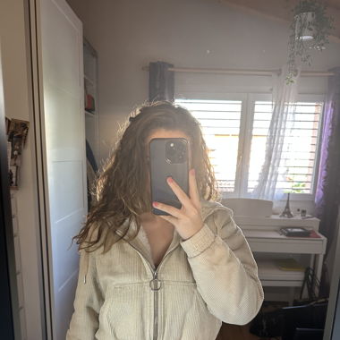 Veste courte en velours côtelé, doublée, S