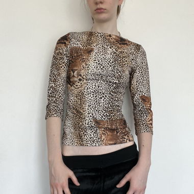 vintage leo print y2k top