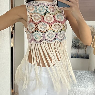 Zara gehäkeltes Fringe-Top