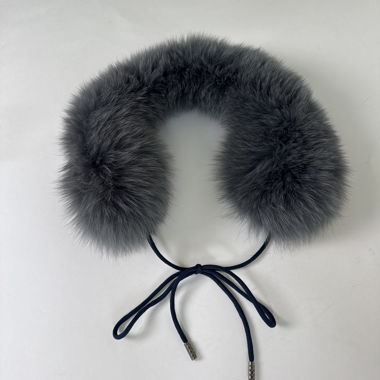 Grey Faux Fur Hood Trim