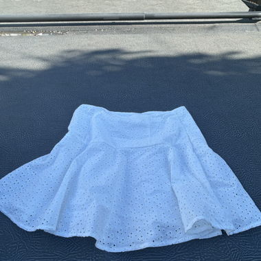 White Broderie Summer Coquette Mini Skirt