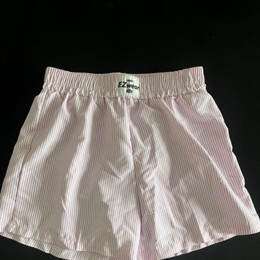Pink Short Summer Pants with Stripes