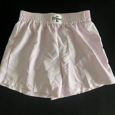 Pink Short Summer Pants with Stripes