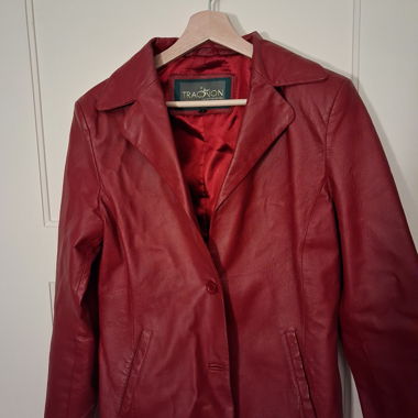 Original 1990s rote Lederjacke (M-L)