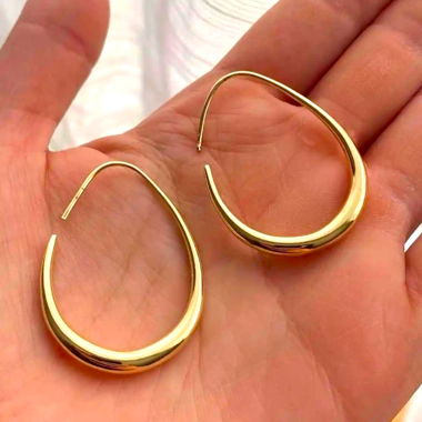 gold plated hoops - mango