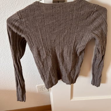 Brauner Wollpullover XS
