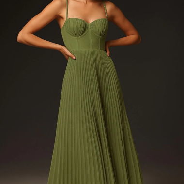 Abito a infilare in verde caldo - elegante e comodo