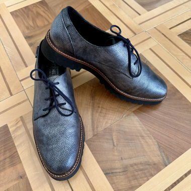 Scarpe Mezza Caviglia Dandy Eleganti Argento in Vera Pelle