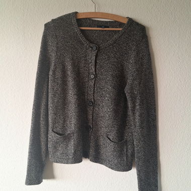 Cardigan grigio mélange con bottoni