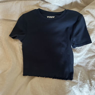 Dunkelblaues Crop Top-Gratis Versand