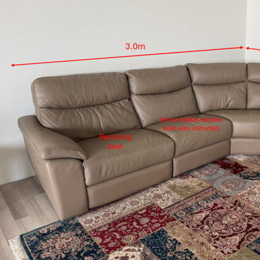 Reclining Modular Mocha Leather Sofa