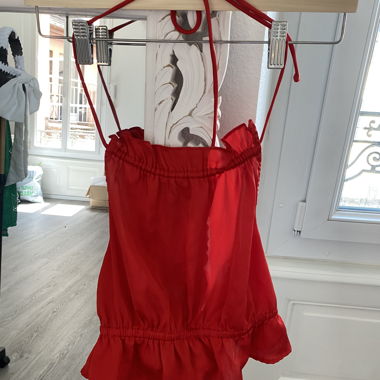 Top Camisole in Seta Rossa