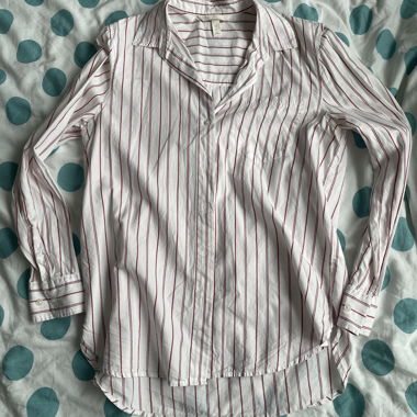 White and red striped shirt