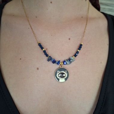 Blue Cat Pendant Necklace