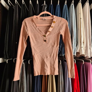 Morgan Rib Knit Pullover Light Pink