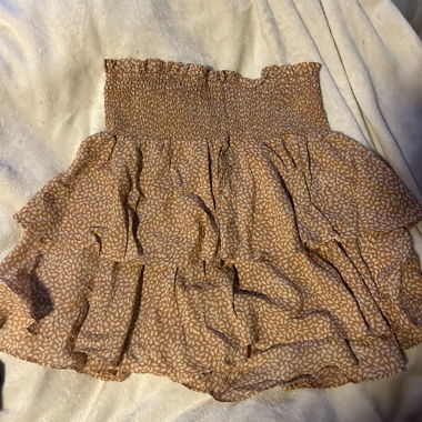 h&m skirt orange with print