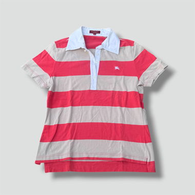 Burberry London striped vintage womens poloshirt 