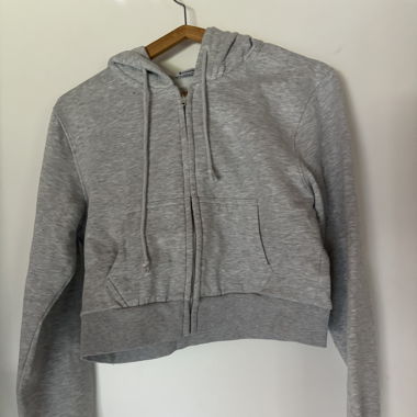 Felpa grigia crop 