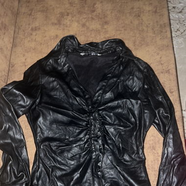 Leder-Bluse
