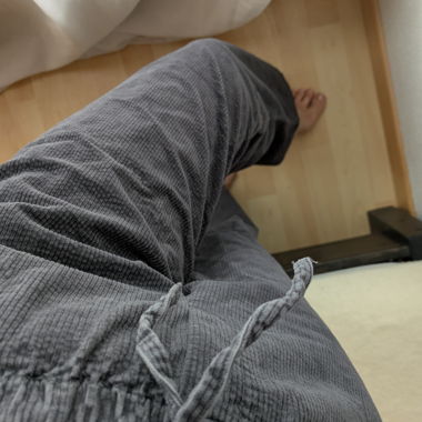 Pantalon en velours côtelé gris en coton bio XS