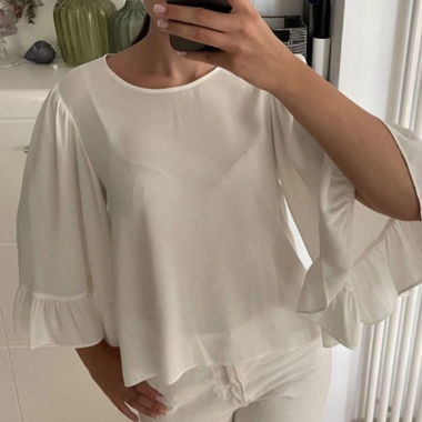 Haut Zara blanc large et léger, taille M