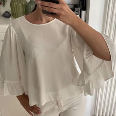 Haut Zara blanc large et léger, taille M