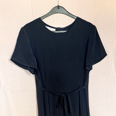 Kleid Seide dunkelblau Vintage
