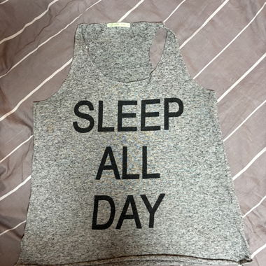 Graues Tanktop "Sleep All Day"