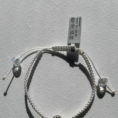 Stoff Armband mit Kristallen
