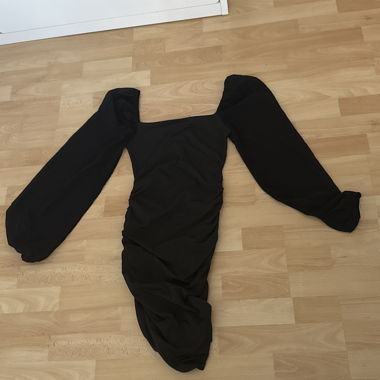 Robe-Body à manches bouffantes noires