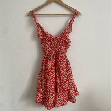 Robe-short Rose à fleurs T36 – Dos nu & nouée