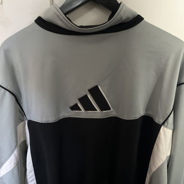 Giacca sportiva adidas grigia/blu e nera