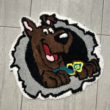 Tappeto realizzato a mano a tema ScoobyDoo
