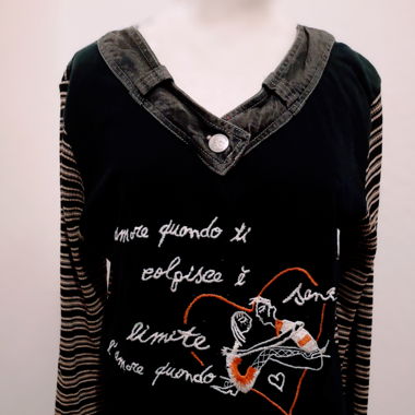 Pull manche longue fin Indian rose 