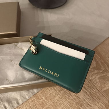 Green Bulgari Card Holder