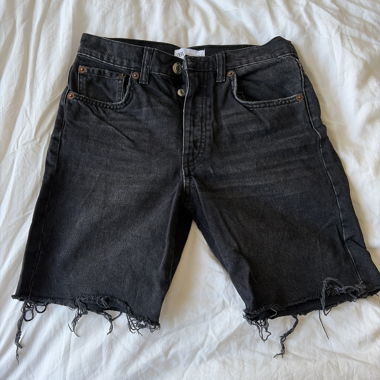 Black Denim Cutoff Shorts