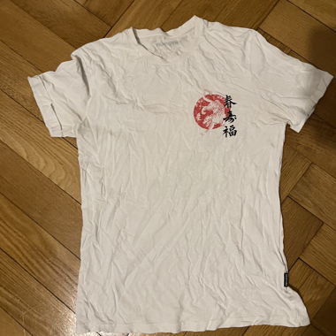 T-shirt blanc imprimé japonais