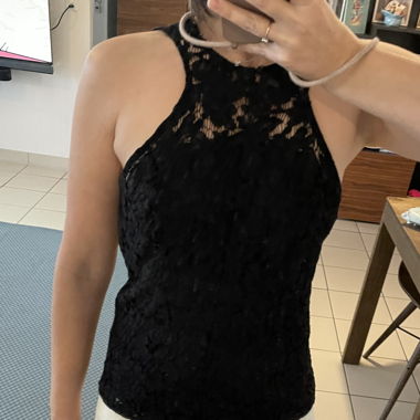 top haut dentelle noire bel Air taille 1 S 36