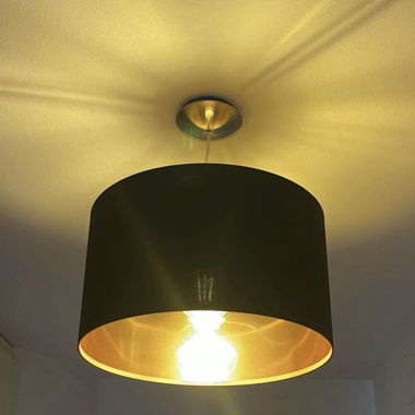 Black Pendant Light with Gold Interior 38cm