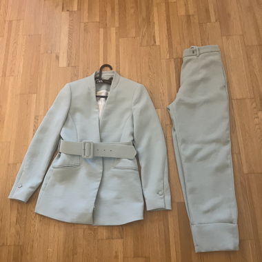 ZARA Two-Piece Belted Blazer Set with Pants