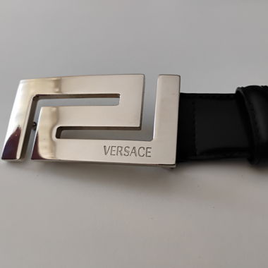 Versace Gurt 90cm Leder und Chrom Stahl !
