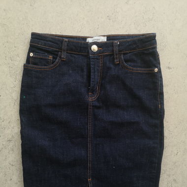Mid Length Denim Skirt