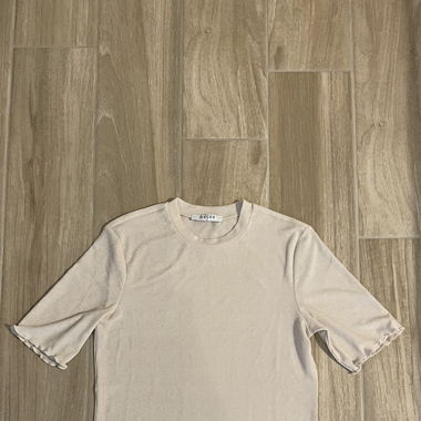 T-Shirt, beige & leicht durchsichtig 