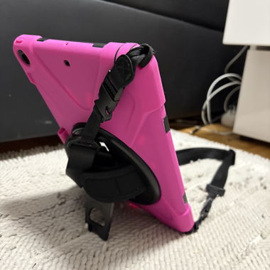 Pink tablet case with strap