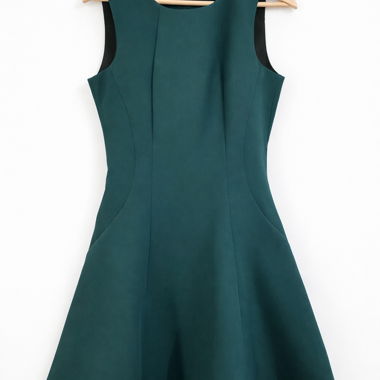 RESERVED Dark Green Skater Dress – Size 38 (UK 10)