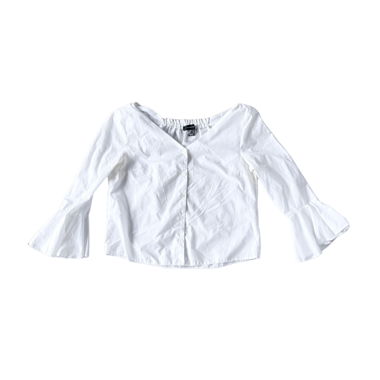 Blusa bianca con maniche svasate