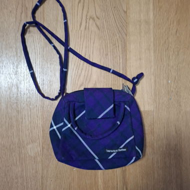 Small Purple Checked Shoulder Bag